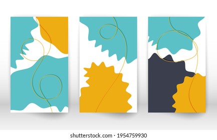 Set of geometric shapes. Abstract hand drawn watercolor effect design elements. Modern art print. Contemporary design with doodle shapes.