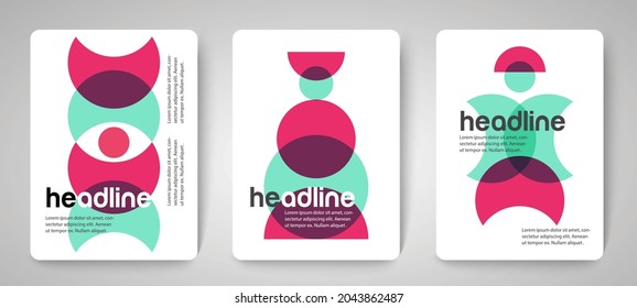 Set of geometric shapes. Abstract modern graphic elements for web, banner, poster, leaflet, notebooks, planners, brochures, book cover, Collection trendy colourful circle shapes, vectors EPS.10.
