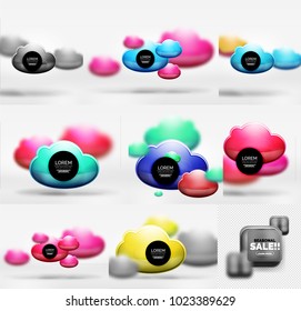 Set of geometric shapes backgrounds, abstract minimal banners. Vector illustration