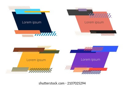 Set Of Geometric Shapes Badges Elements Isolated On White Background Minimal Trendy Minimal Design. Vector Graphic Illustration
