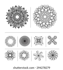 Set of geometric shapes, circle design, vector