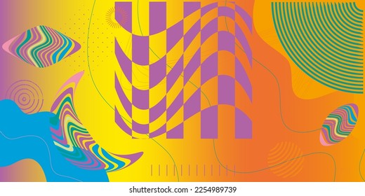Set of geometric shapes. Combination of halftone elements. Composition on background. Elements for web, vintage, advertising, banner.