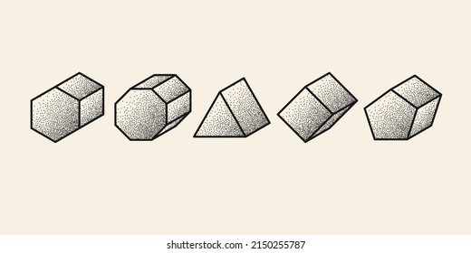 A set of geometric shapes and elements. Collection of abstract images for design.