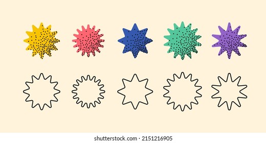 A set of geometric shapes and elements. Collection of abstract images for design.
