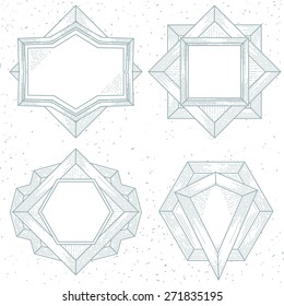 Set of geometric shapes emblems