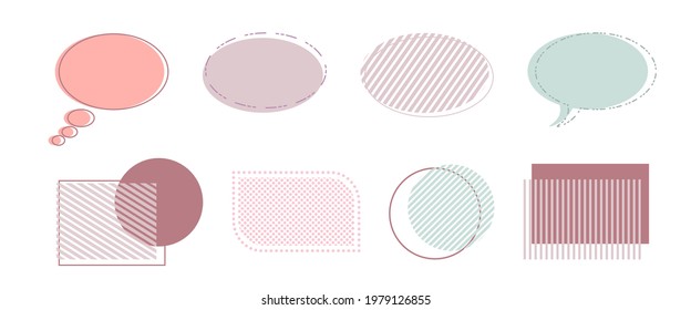 Set of geometric shapes. Flat design elements for web, sale, advertisement, banner, poster, flyer. Collection of simple vector geometric shapes in pastel colors