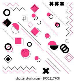 Set of geometric shapes. Good for memphis design, advertisement, poster, banner, poster, billboard, sale.