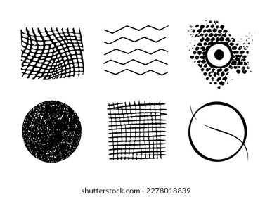 Set geometric shapes grunge. Vector Design Elements. Vector illustration.