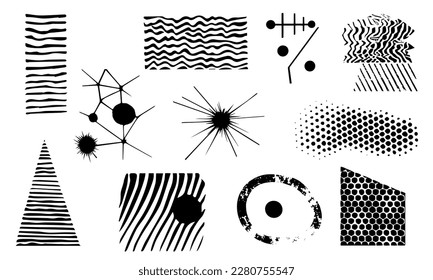 Set geometric shapes grunge. Vector Design Elements
