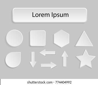 Set of geometric shapes for infographic, presentation, web design, graph. Origami style. Vector illustration.