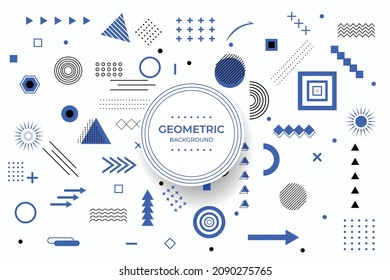 Set of geometric shapes. Memphis design, retro elements for web, vintage, advertisement, commercial banner, poster, leaflet, billboard, sale. Collection trendy halftone vector geometric shapes
