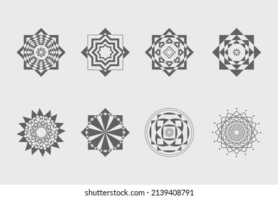 Set of geometric shapes. Memphis design, retro elements for web, vintage, advertisement, commercial banner, poster, leaflet, billboard, sale. Collection trendy halftone vector geometric shapes.