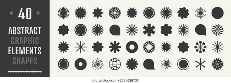 Set of geometric shapes. Memphis design, retro elements for web, vintage, advertisement, commercial banner, poster, leaflet, billboard, sale. Collection trendy halftone vector geometric shapes.	
