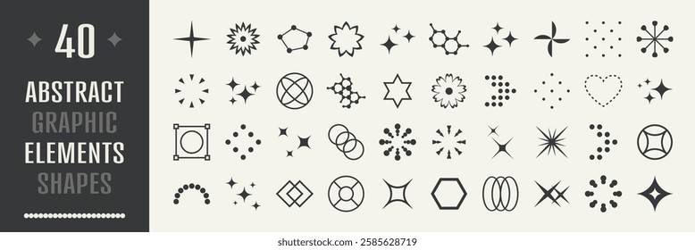 Set of geometric shapes. Memphis design, retro elements for web, vintage, advertisement, commercial banner, poster, leaflet, billboard, sale. Collection trendy halftone vector geometric shapes.	