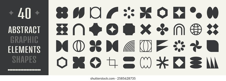 Set of geometric shapes. Memphis design, retro elements for web, vintage, advertisement, commercial banner, poster, leaflet, billboard, sale. Collection trendy halftone vector geometric shapes.	