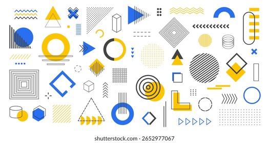 Set of geometric shapes. Memphis design, retro elements for banner, poster, leaflet, billboard, sale. Vector geometric shapes collection
