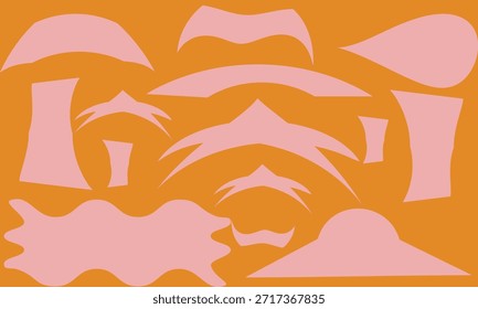 Conjunto de Formas geométricas. Diseño de Memphis, Elementos retro para Web, vintage, publicidad, Anuncio comercial, cartel, folleto, cartelera, venta. Colección Formas geométricas de Vector semitono de moda.