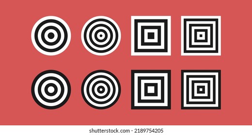 A set of geometric shapes in a modern flat style.