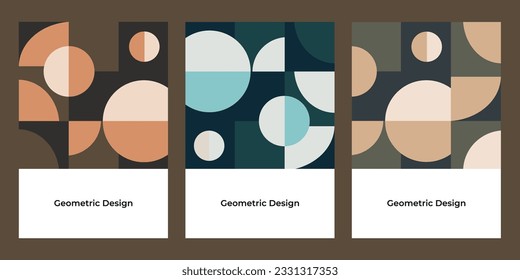Conjunto de afiches de formas geométricas. Cartel, volante, plantilla de banner. Dibujo vectorial, elementos de diseño.