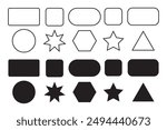 Set of geometric shapes quadrangle, square, rectangle circle icons collection.