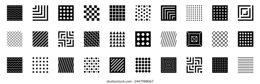 Set of geometric shapes. Retro elements for web, vintage, advertisement. Memphis design. Line and dot geometric shapes. Vector illustration