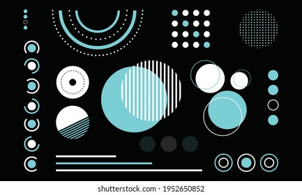 Set of geometric shapes. Retro line elements for web, vintage, advertisement, commercial banner, poster, leaflet, billboard, sale, pattern. Vector geometric shapes.