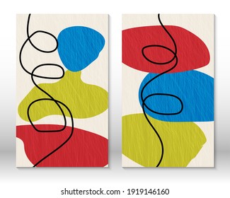 Conjunto de formas geométricas. Diseño esgrimista pintura abstracta moderna. Resumen de formas dibujadas a mano. Diseño de efecto acuarela. Impresión de arte moderno. Diseño contemporáneo con elementos de doodle.