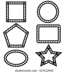  Set geometric shapes signs, labels and frames triangles line design elements vector. Geometric shapes and geometric shapes design. Element line sign geometric esoteric.