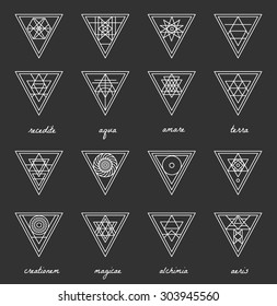 Set Geometric Shapes Geometric Drawing Triangle Stock Vector (Royalty ...