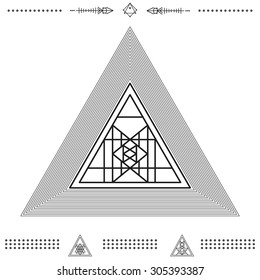 Set of geometric shapes. Trendy hipster icons and logotypes. Religion, philosophy, spirituality, occultism symbols collection