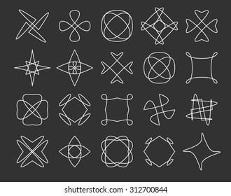 Set of geometric shapes. Trendy hipster icons and logotypes. Religion, philosophy, spirituality, occultism symbols collection