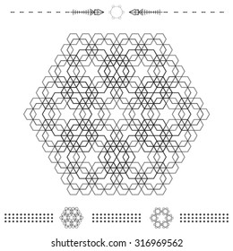 Set of geometric shapes. Trendy hipster icons and logotypes. Religion, philosophy, spirituality, occultism symbols collection. isolated
