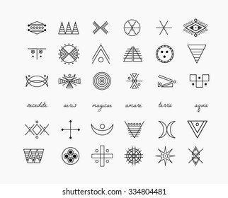 Sacred Geometry Set Minimal Geometric Shapes Stock Vector (Royalty Free ...