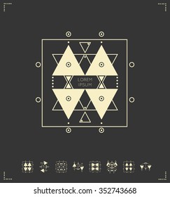 Set of geometric shapes. Trendy hipster icons and logotypes. Religion, philosophy, spirituality, occultism symbols collection