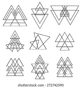 Set of geometric shapes. Trendy logotypes. Geometric icons. Vector illustration