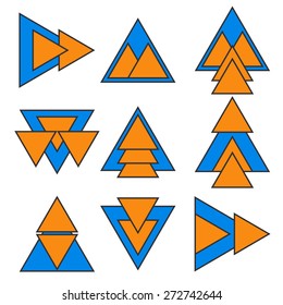 Set of geometric shapes. Trendy logotypes. Vector illustration