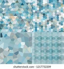 set of geometric shapes. triangles, hexagons, polyhedra, honeycombs. layout for the presentation