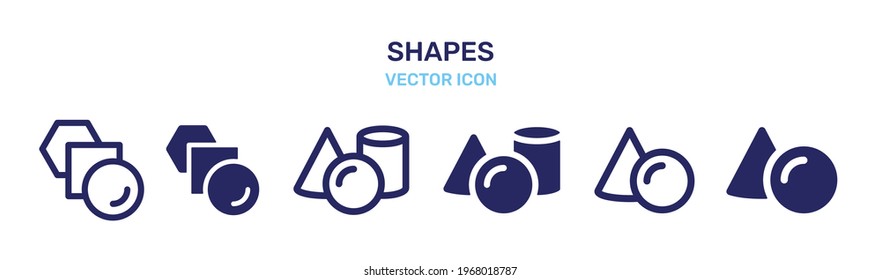 Set of geometric shapes vector icon illustration. 