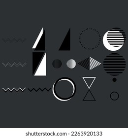 set of geometric shapes vector trendy graphic elements for your unique design