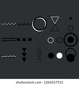 conjunto de formas geométricas vectoriales elementos gráficos de moda para su diseño único