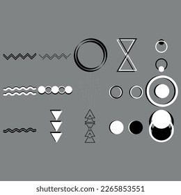 set of geometric shapes vector trendy graphic elements for your unique design