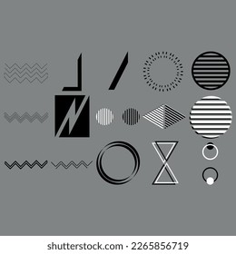 conjunto de formas geométricas vectoriales elementos gráficos de moda para su diseño único