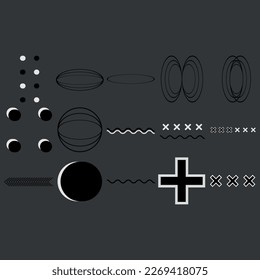 conjunto de formas geométricas vectoriales elementos gráficos de moda para su diseño único