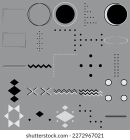 set of geometric shapes vector trendy graphic elements for your unique design