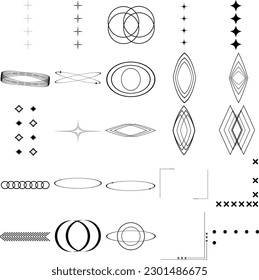 set of geometric shapes vector trendy graphic elements for your unique design