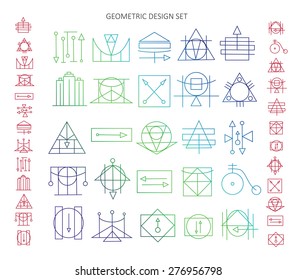 The set of geometric signs. Logos,elements of identity, labels, and other design elements.