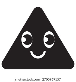 Set of geometric smiling face icons in black and white.Collection of vector smiley faces in different geometric shapes including circle, heart, triangle, and star, ideal design or branding.EPS10AI.

