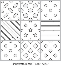A set of geometric stroke patterns