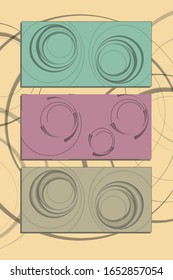 Set von geometrischen Vorlagen für Einladungen, Karten, Präsentationen, Grüße, Business. Vektorillustration von abstrakten Kreisen. Moderne Cover-Vorlage, eps