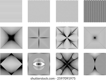 Set of geometric textures, change colors, create backgrounds, covers